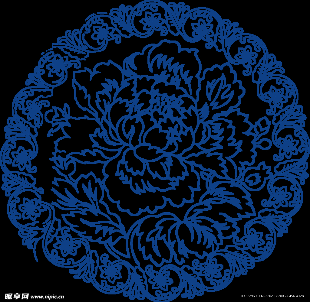 中国风古典青花瓷图案