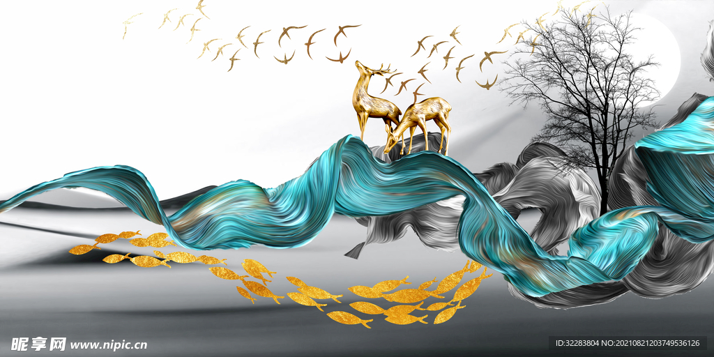 现代轻奢背景墙