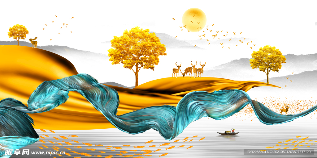 现代轻奢背景墙