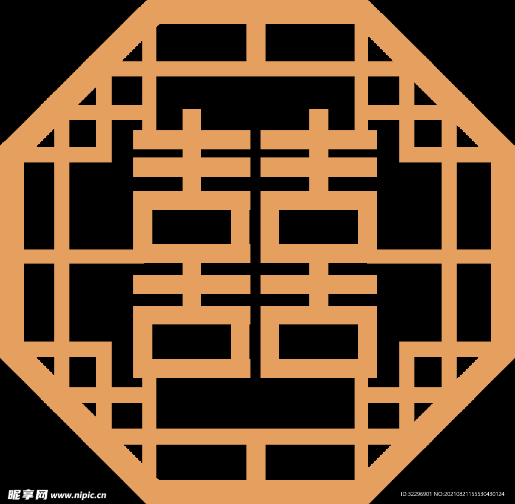  中国风中式窗花图案素材