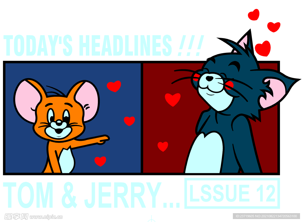 大牌 印花 猫和老鼠 