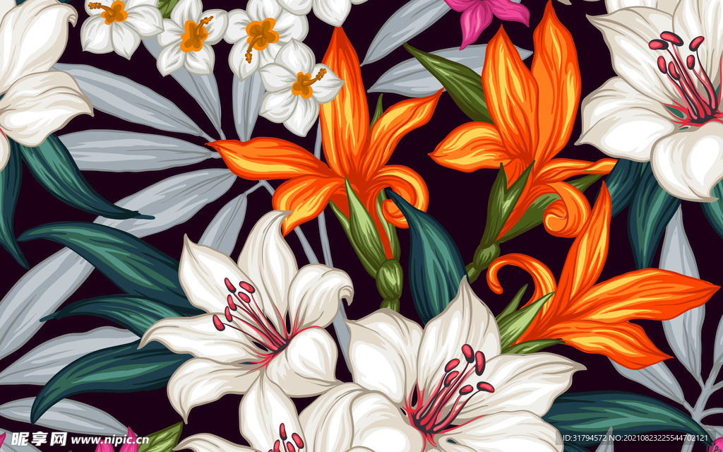 植物花卉背景墙