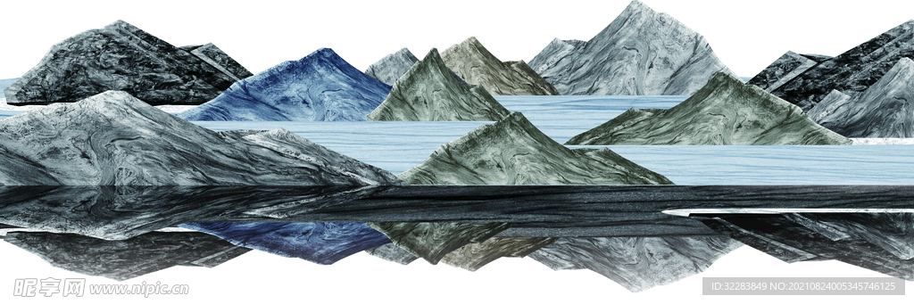 抽象山水画背景墙