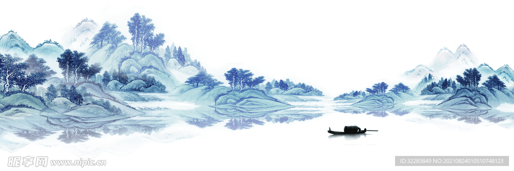 国画山水水墨画