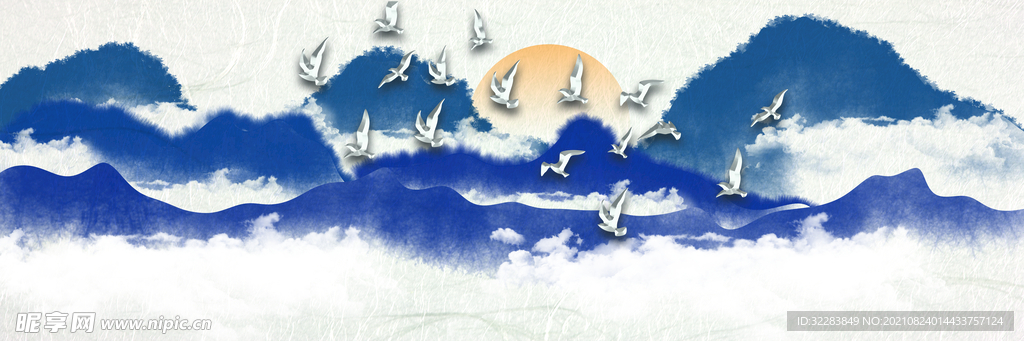 日出山头背景墙