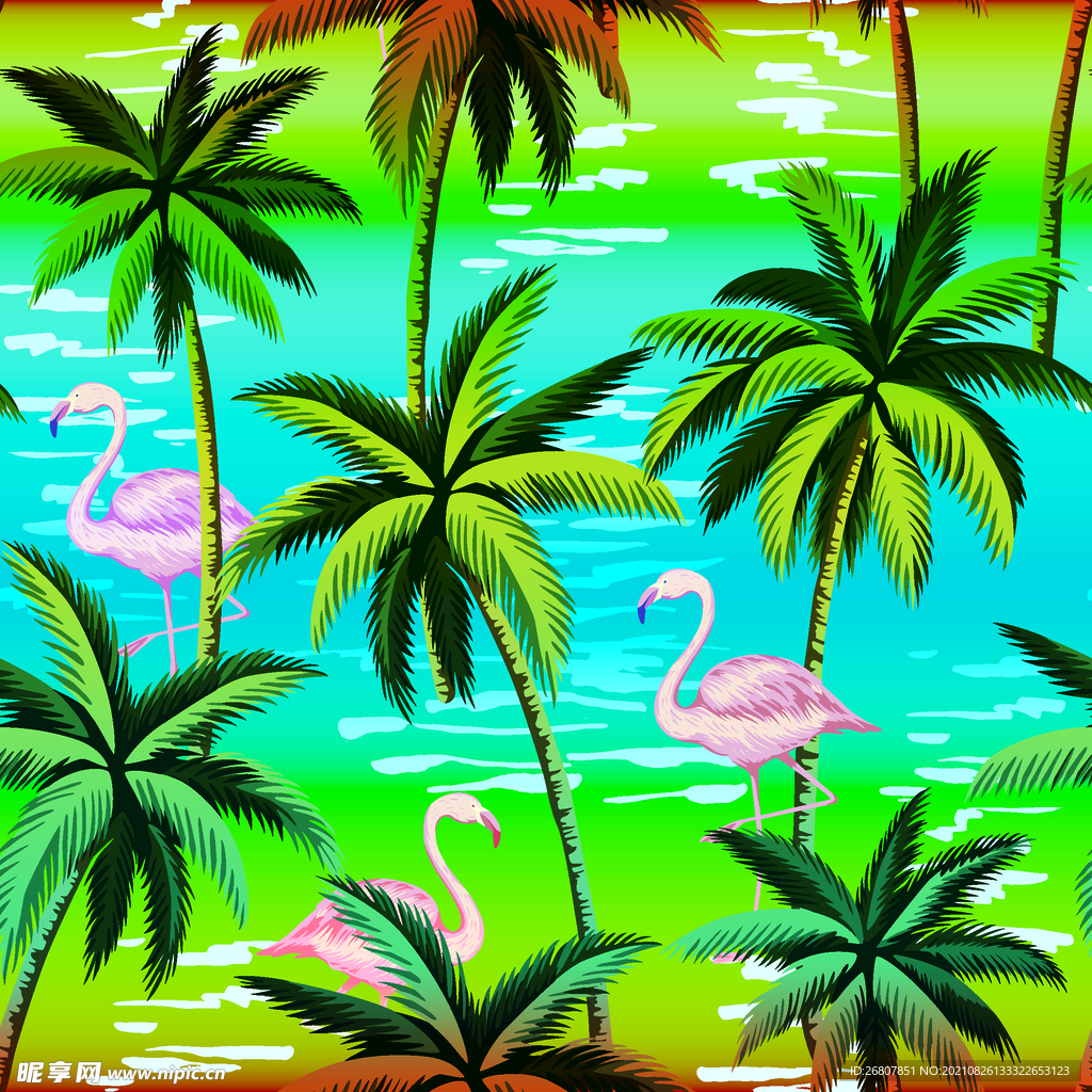 椰树 火烈鸟 渐变 大牌