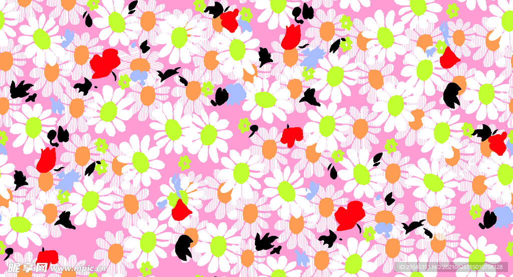 大牌 数码印花 碎花 太阳花