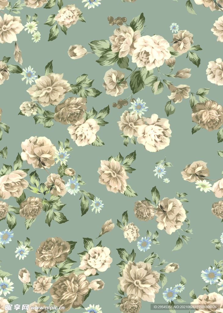 大牌  数码印花  女装花 