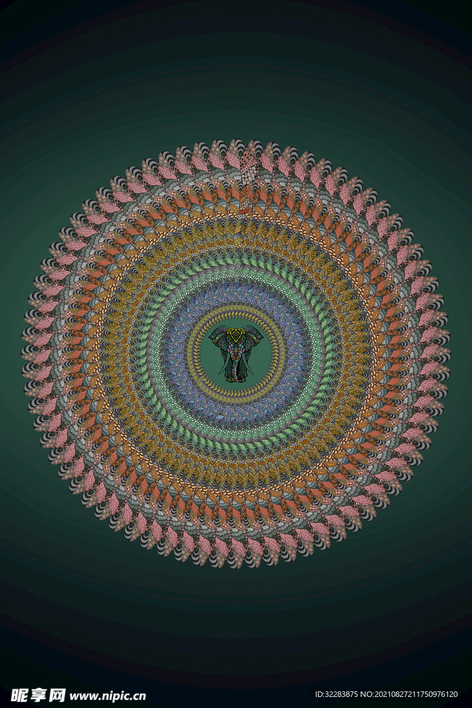 曼陀罗花纹装饰画