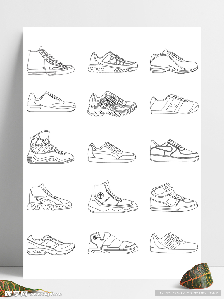 卡通手绘可爱线描各种女士男士运