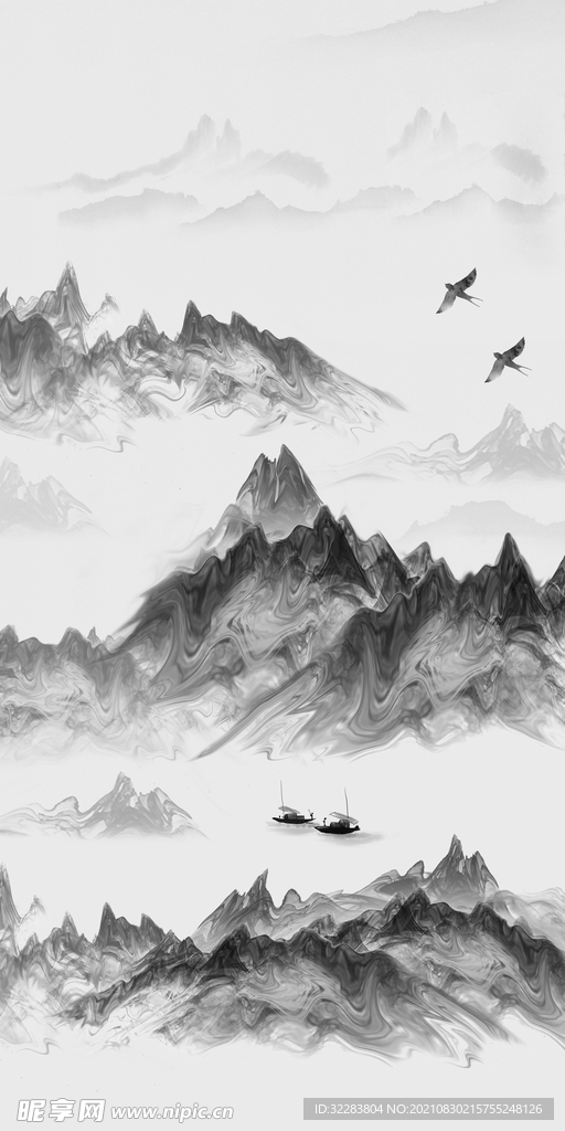 水墨山水装饰画