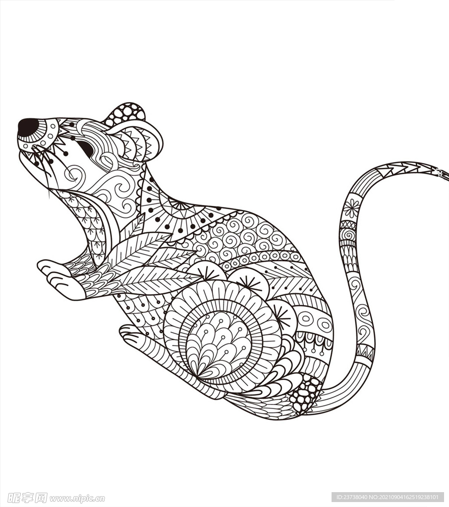 动物 图腾 花纹 鼠  花边 