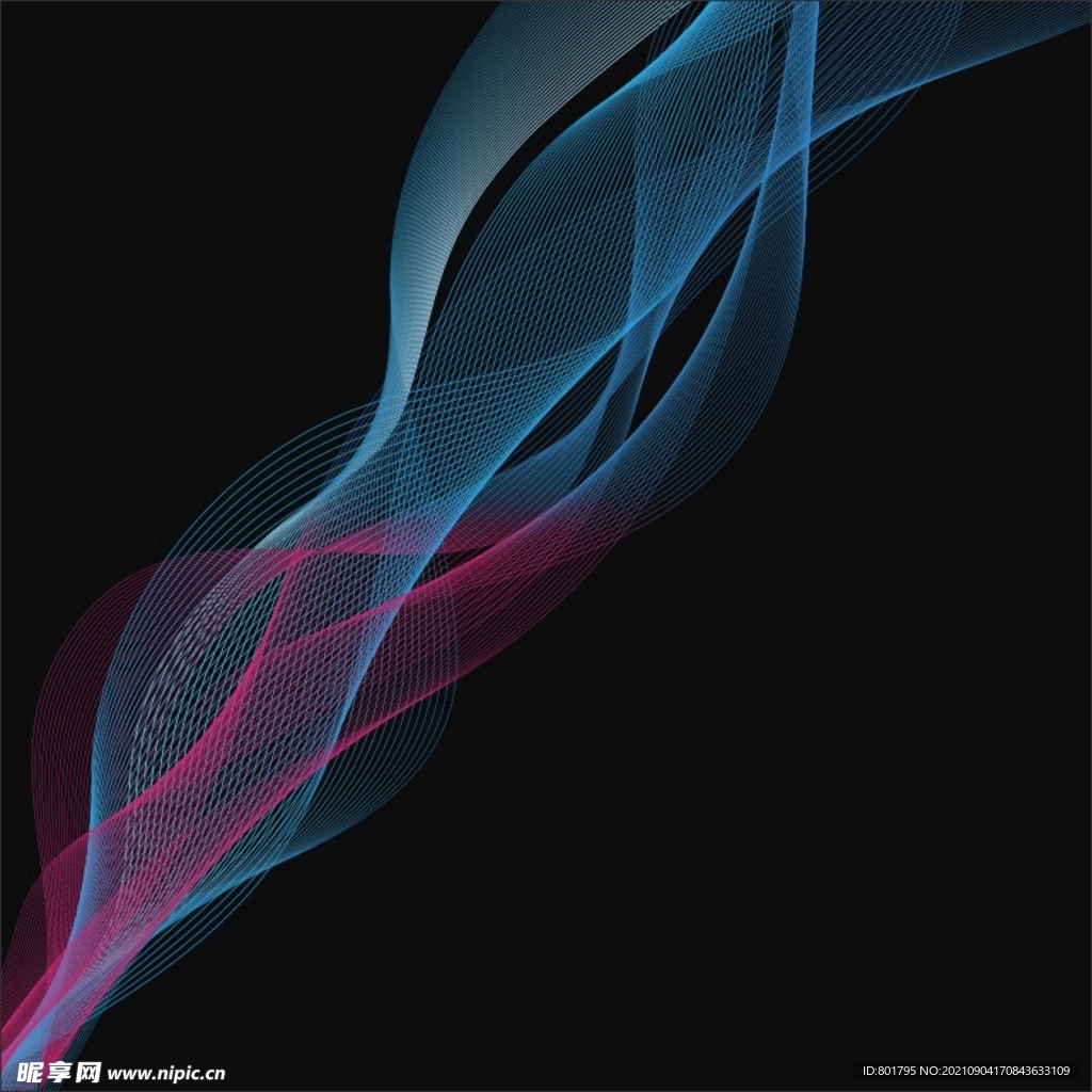 动感曲线几何线条 波浪纹