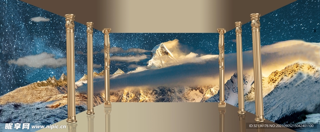 现代轻奢星空风景装饰画