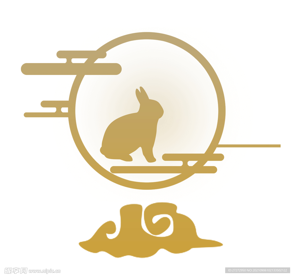 中秋玉兔月亮素材