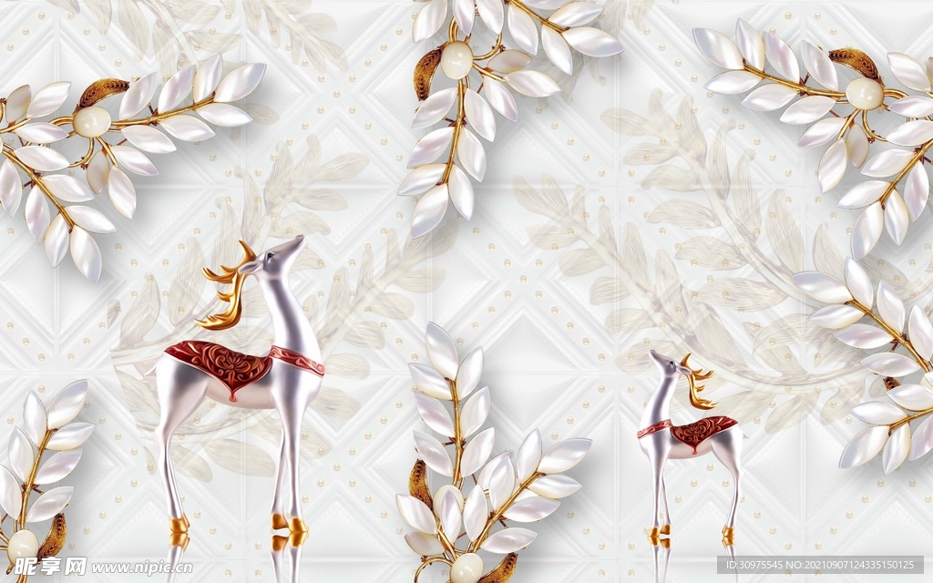 简约现代麋鹿背景