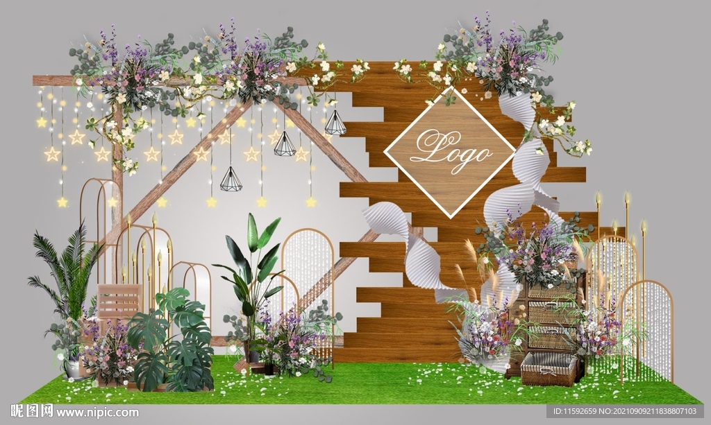 森林系婚礼留影区