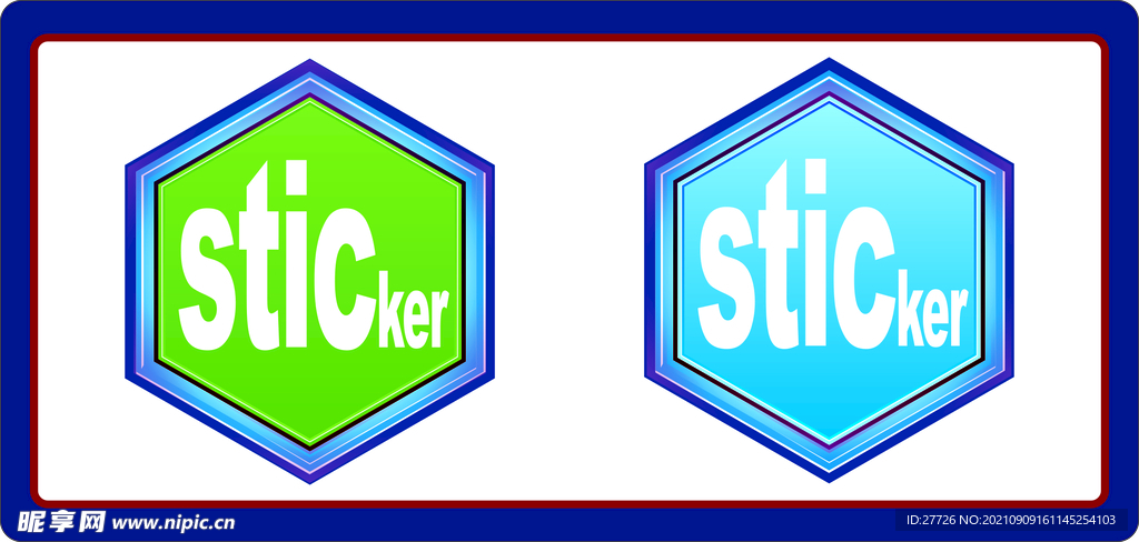 六边形贴纸