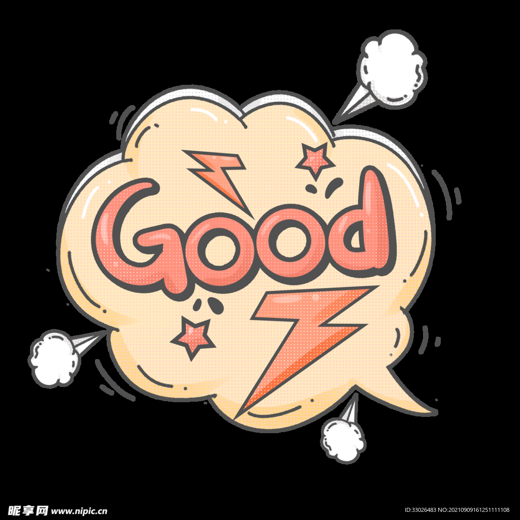 卡通可爱气泡英文对话框弹幕表情