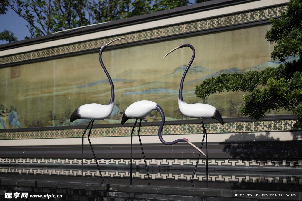 抽象纤细仙鹤雕塑BY泉州江之南