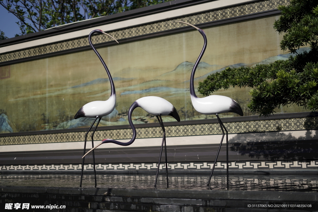 抽象纤细仙鹤雕塑BY泉州江之南