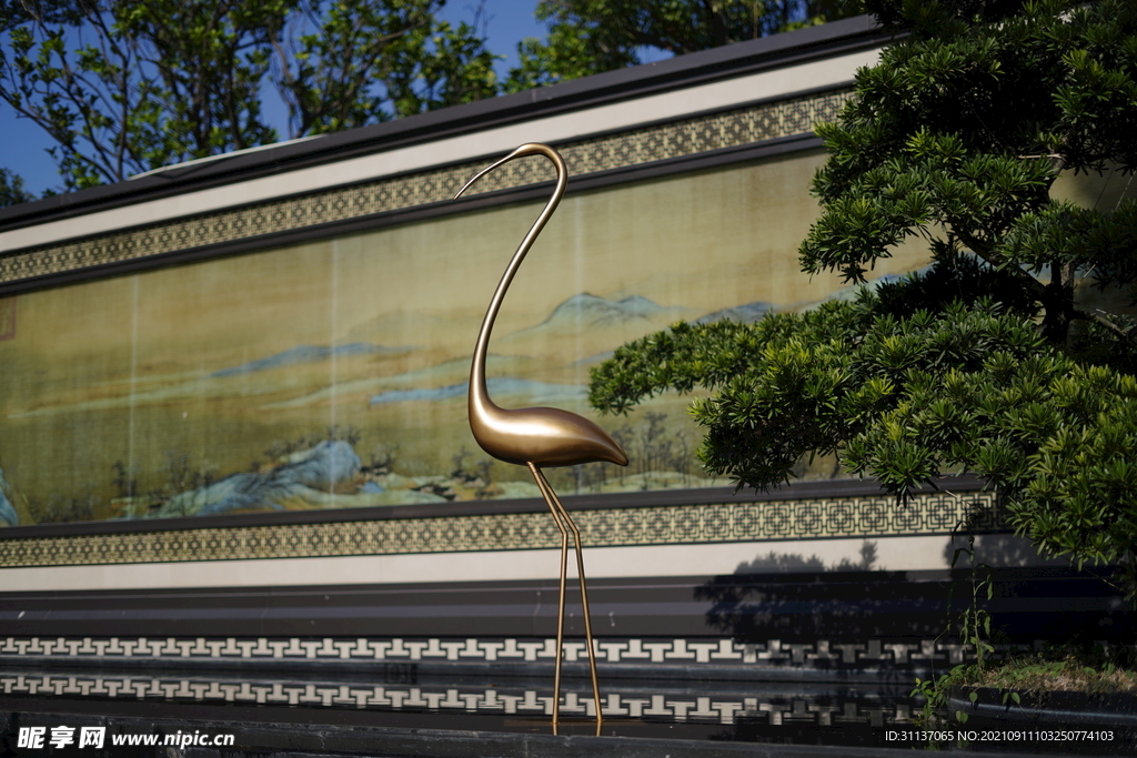 抽象纤细仙鹤雕塑BY泉州江之南