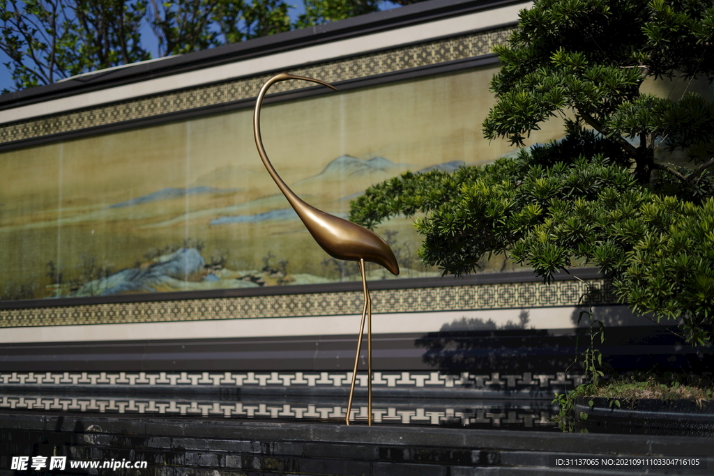 抽象纤细仙鹤雕塑BY泉州江之南