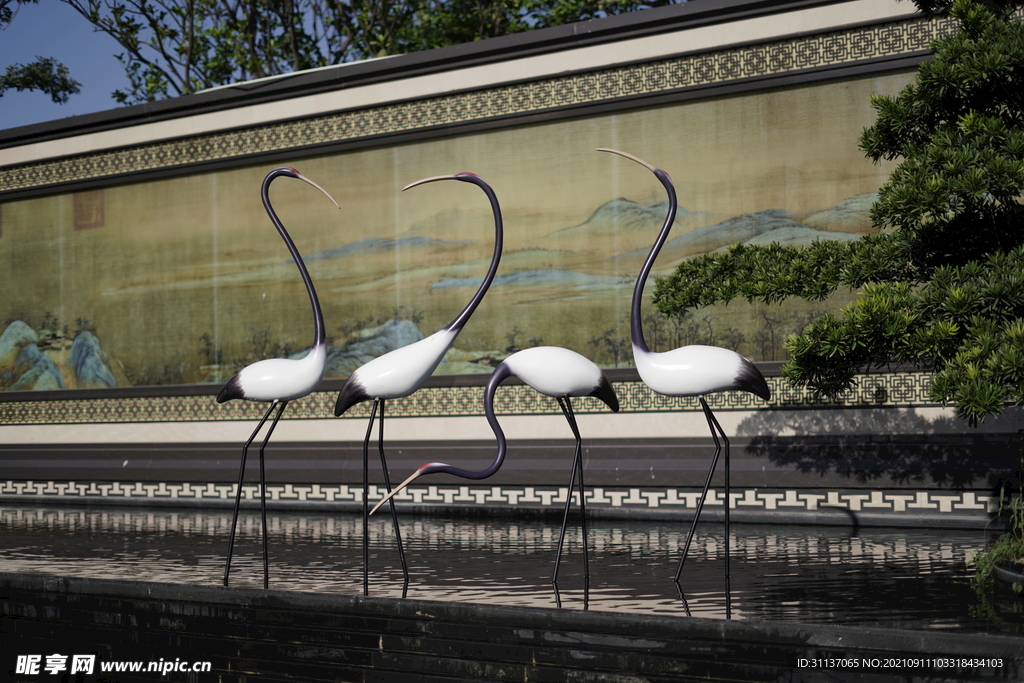 抽象纤细仙鹤雕塑BY泉州江之南