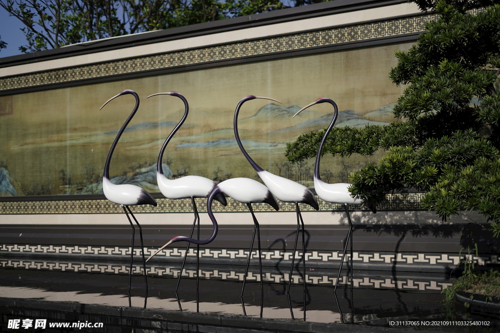 抽象纤细仙鹤雕塑BY泉州江之南