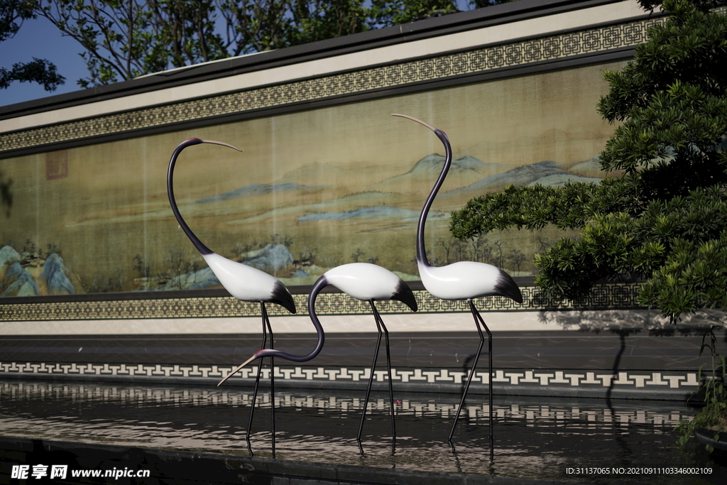 抽象纤细仙鹤雕塑BY泉州江之南