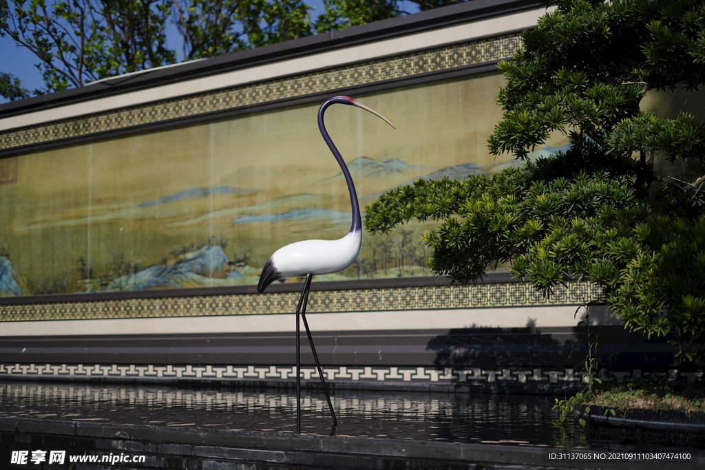 抽象纤细仙鹤雕塑BY泉州江之南