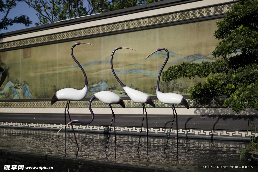 抽象纤细仙鹤雕塑BY泉州江之南