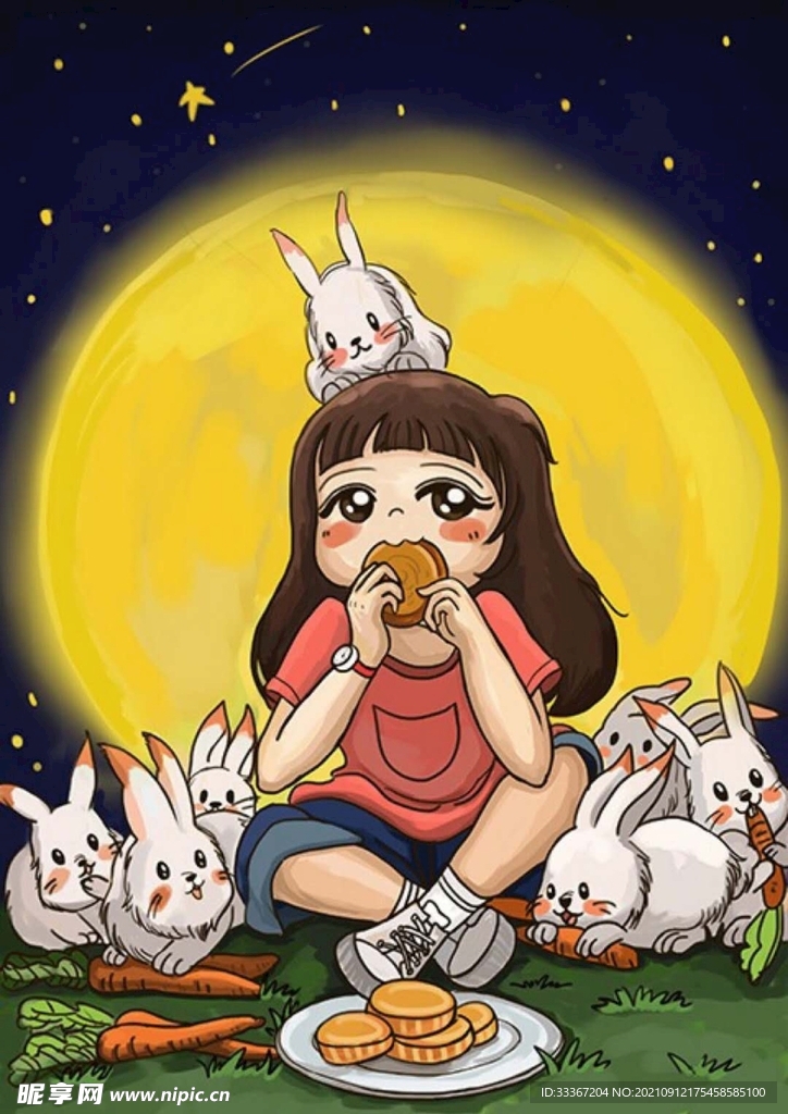 中秋节 海报插画