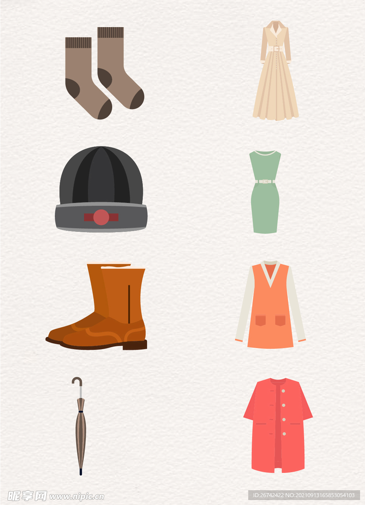 扁平化卡通衣服