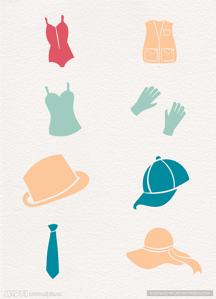 扁平化卡通衣服