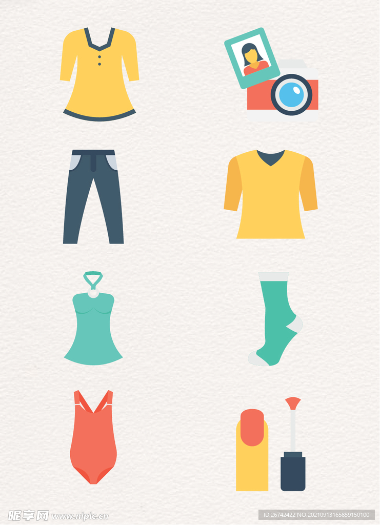 扁平化卡通衣服