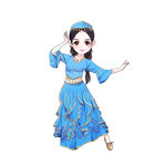 新疆 卡通 人物 手绘 舞蹈 