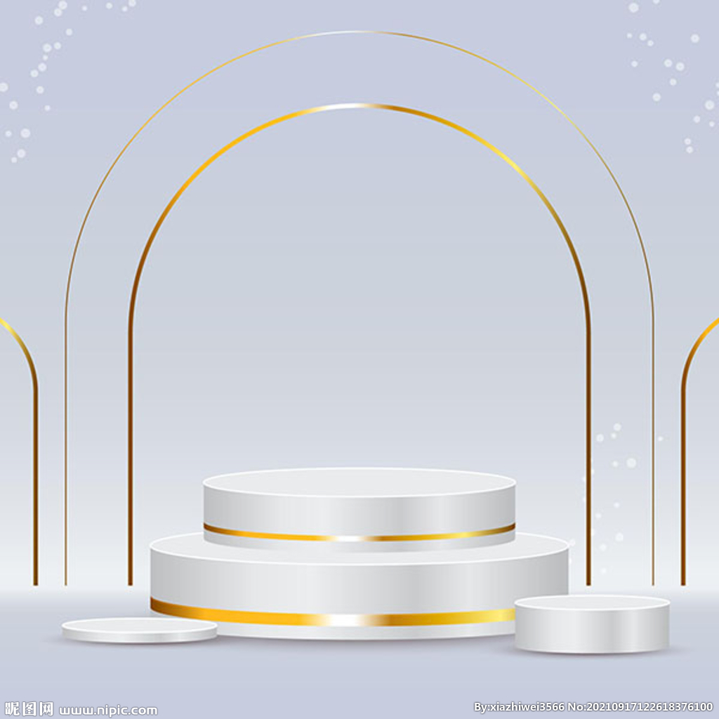 金边3D舞台立体展示讲台矢量