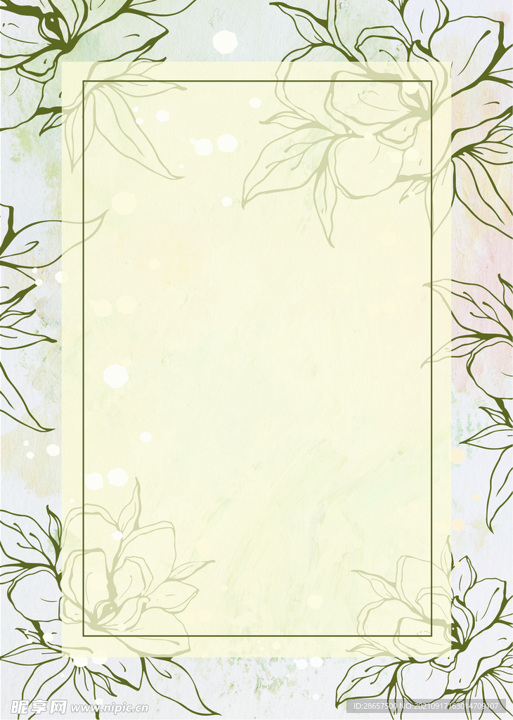 唯美手绘线条花背景