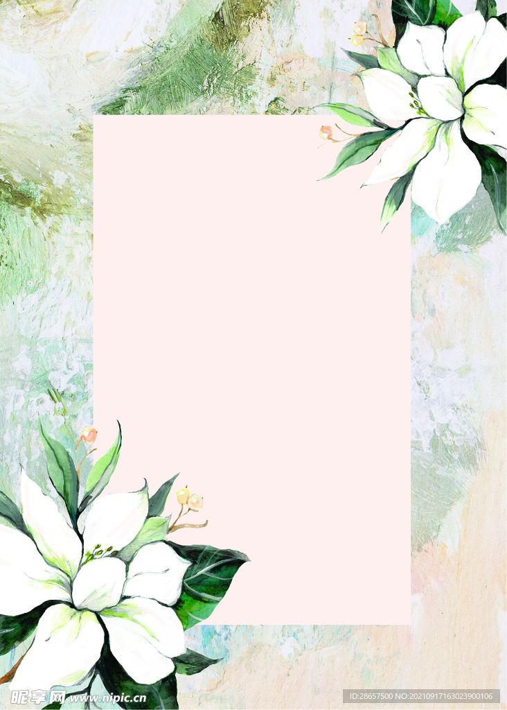 唯美手绘线条花背景