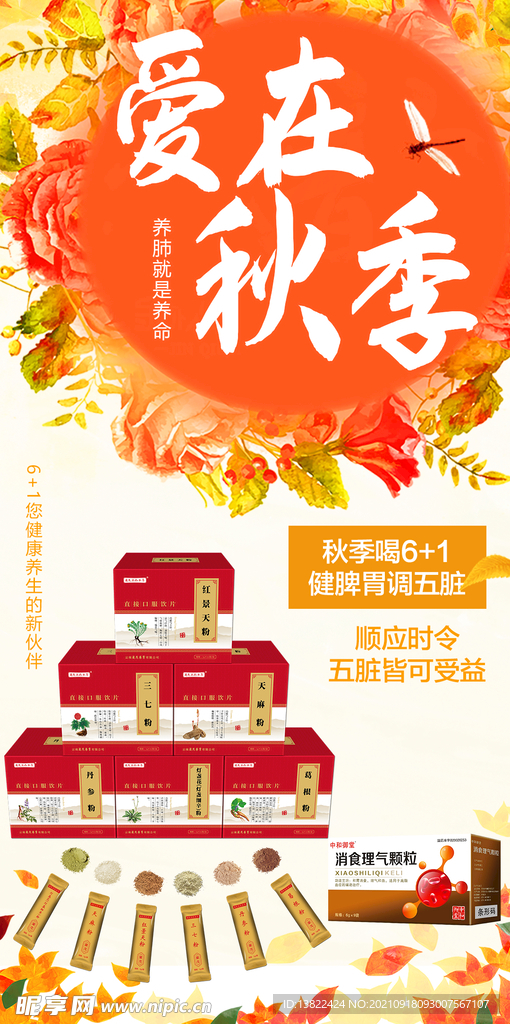 爱在秋季健康保健海报