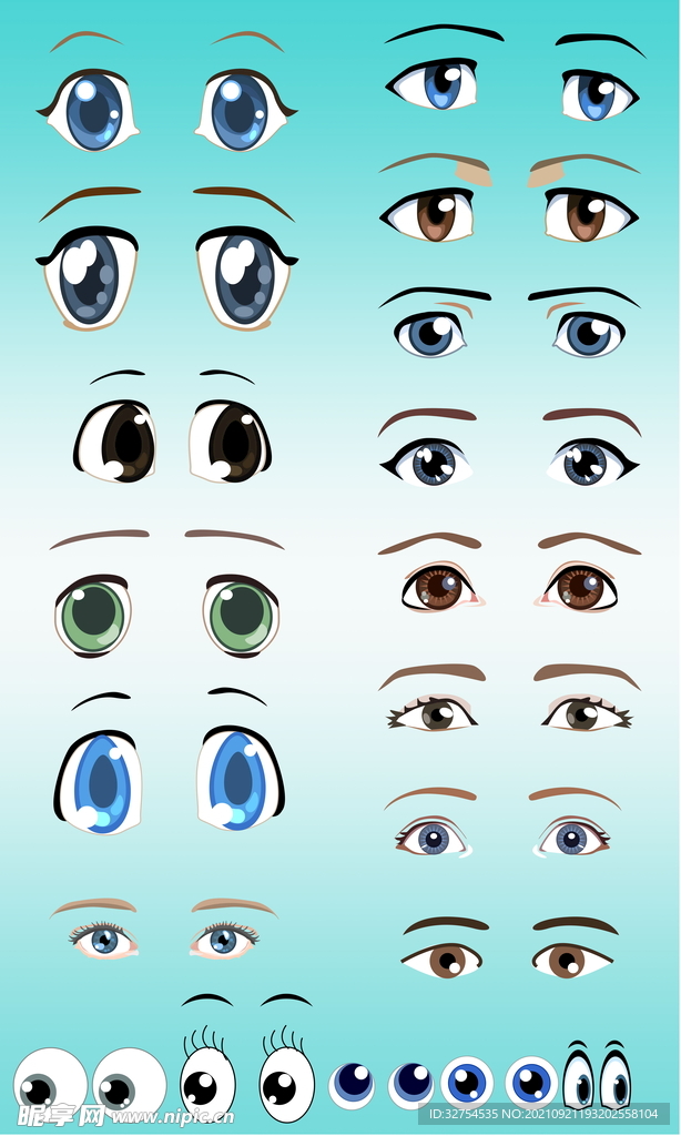 卡通眼睛矢量图