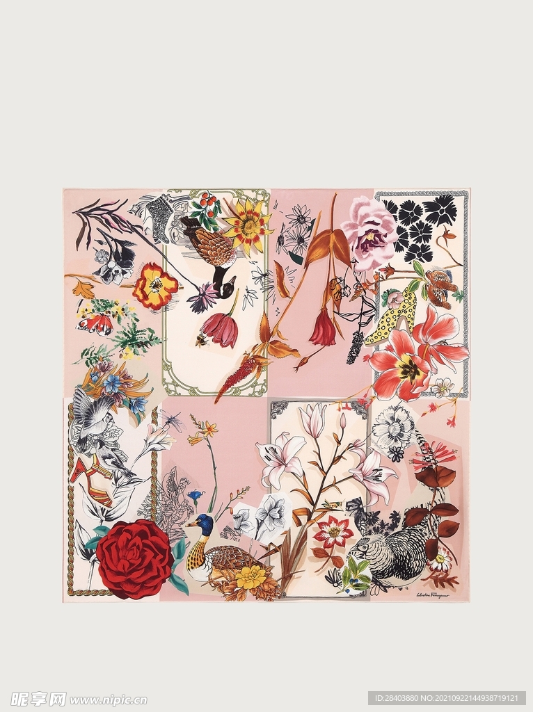 大牌  方巾 拉斐格幕  