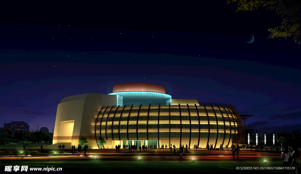 博物馆夜景灯光角度