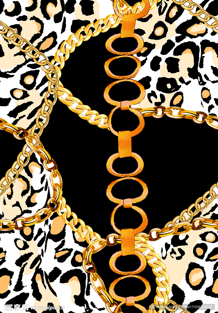 大牌 豹纹 链条