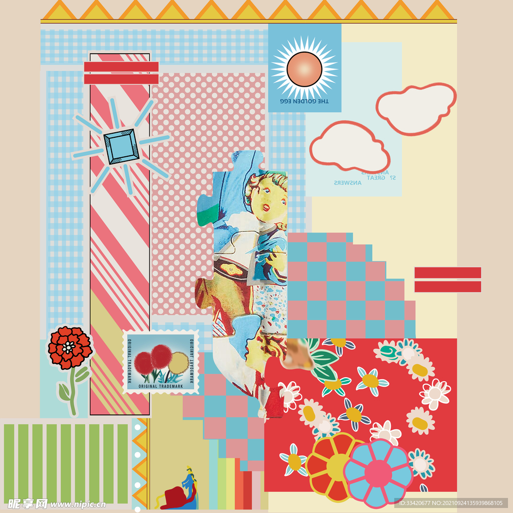 大牌 定位花 数码印花