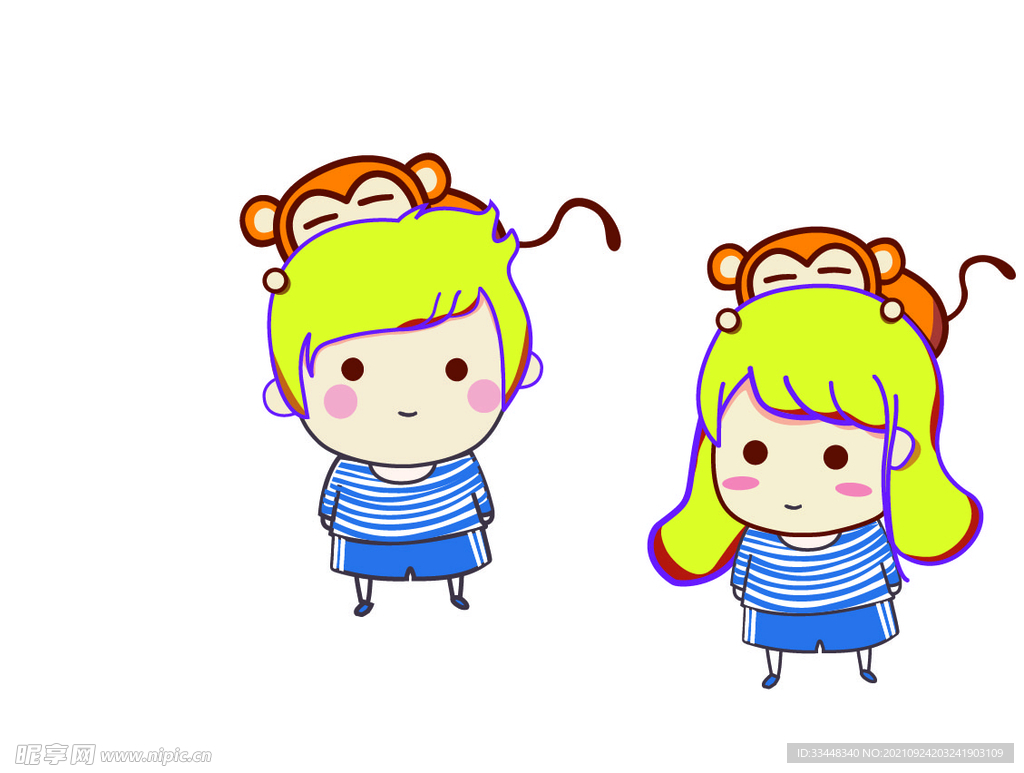 可爱小孩   猴年  男孩女孩