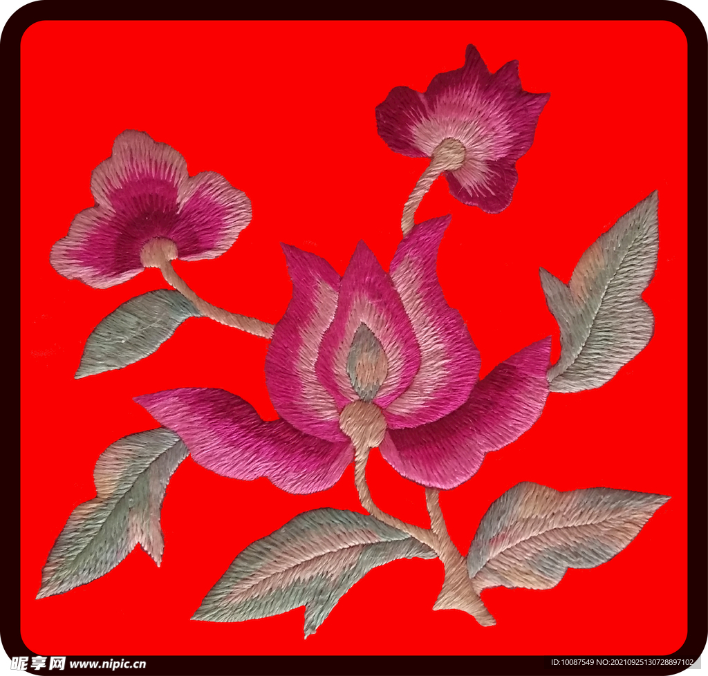 绣花  刺绣  花卉图片 花朵