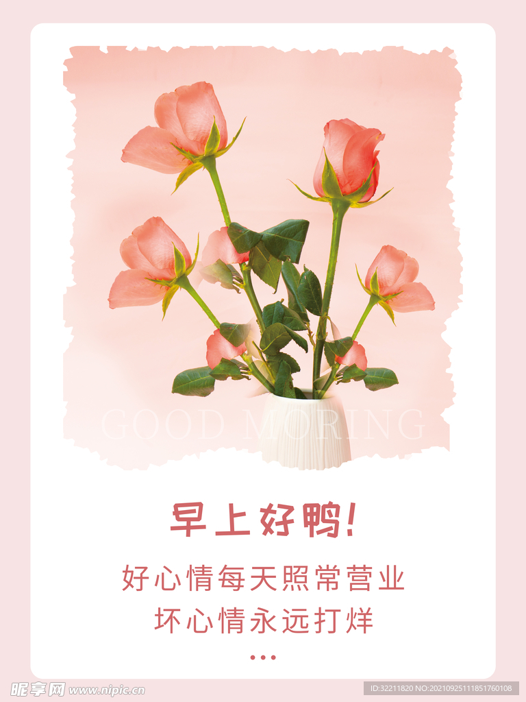 小清新花卉图文早安海报心语日签