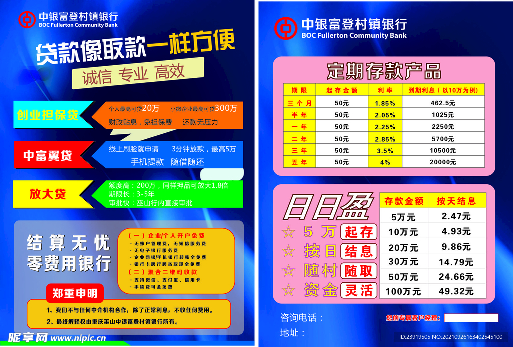 银行 贷款DM单 宣传单 